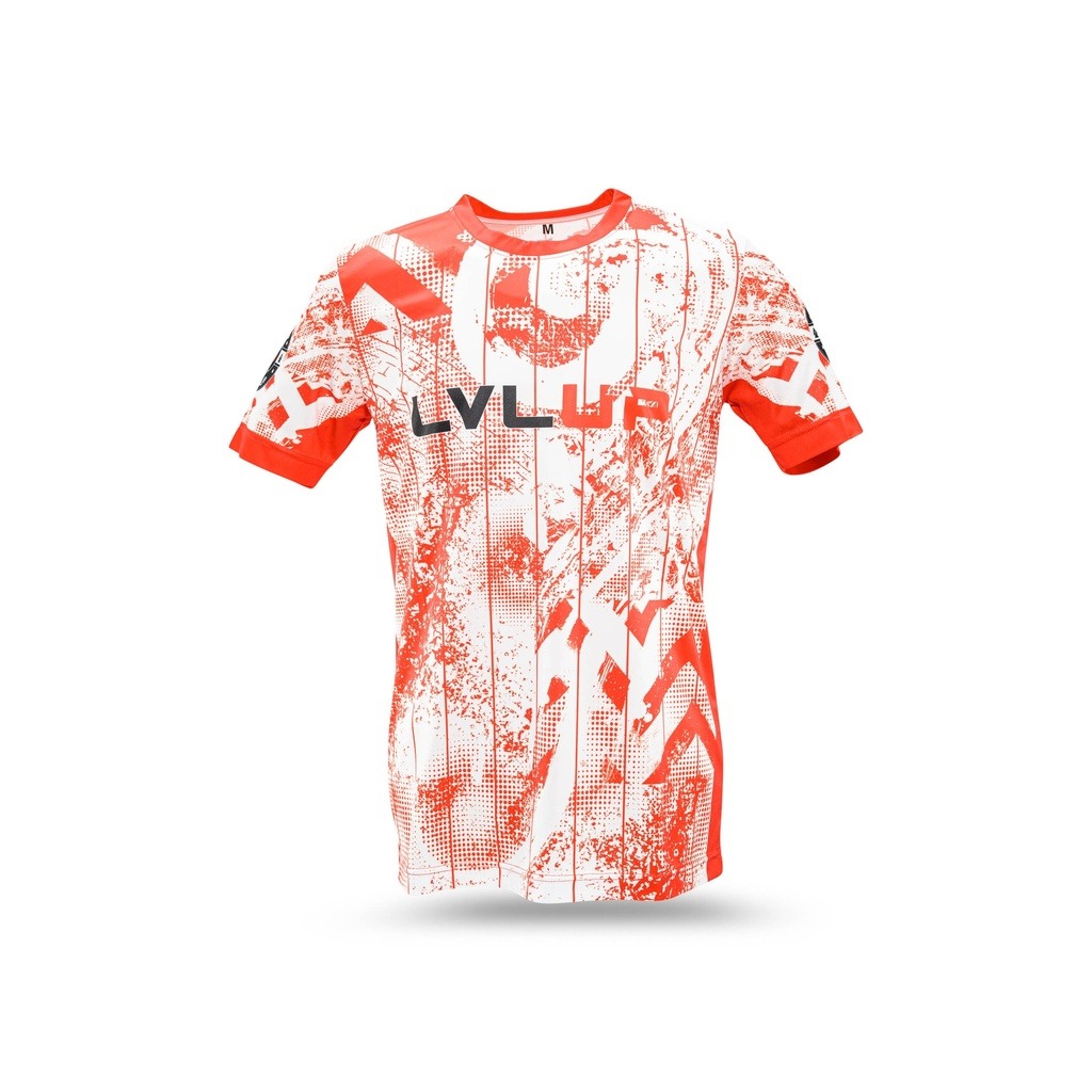 camiseta LVL UP roja y blanca