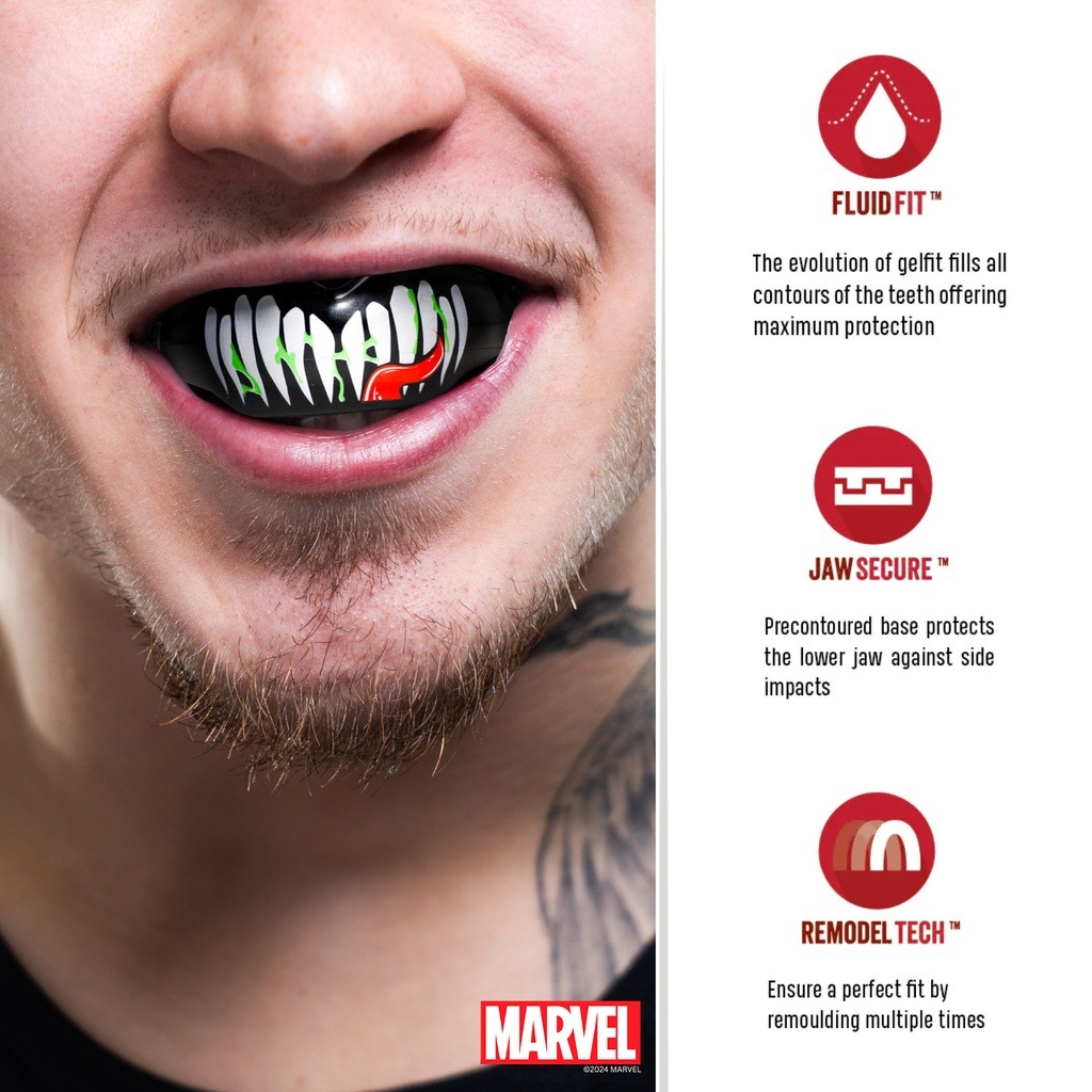PROTECTOR BUCAL SAFEJAWZ MARVEL™ BRACES VENOM | PROTECCIÓN FLEXIBLE PARA ORTODONCIA - Imagen 4