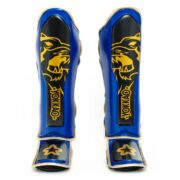 Espinilleras Yokkao azules y doradas - Imagen 4