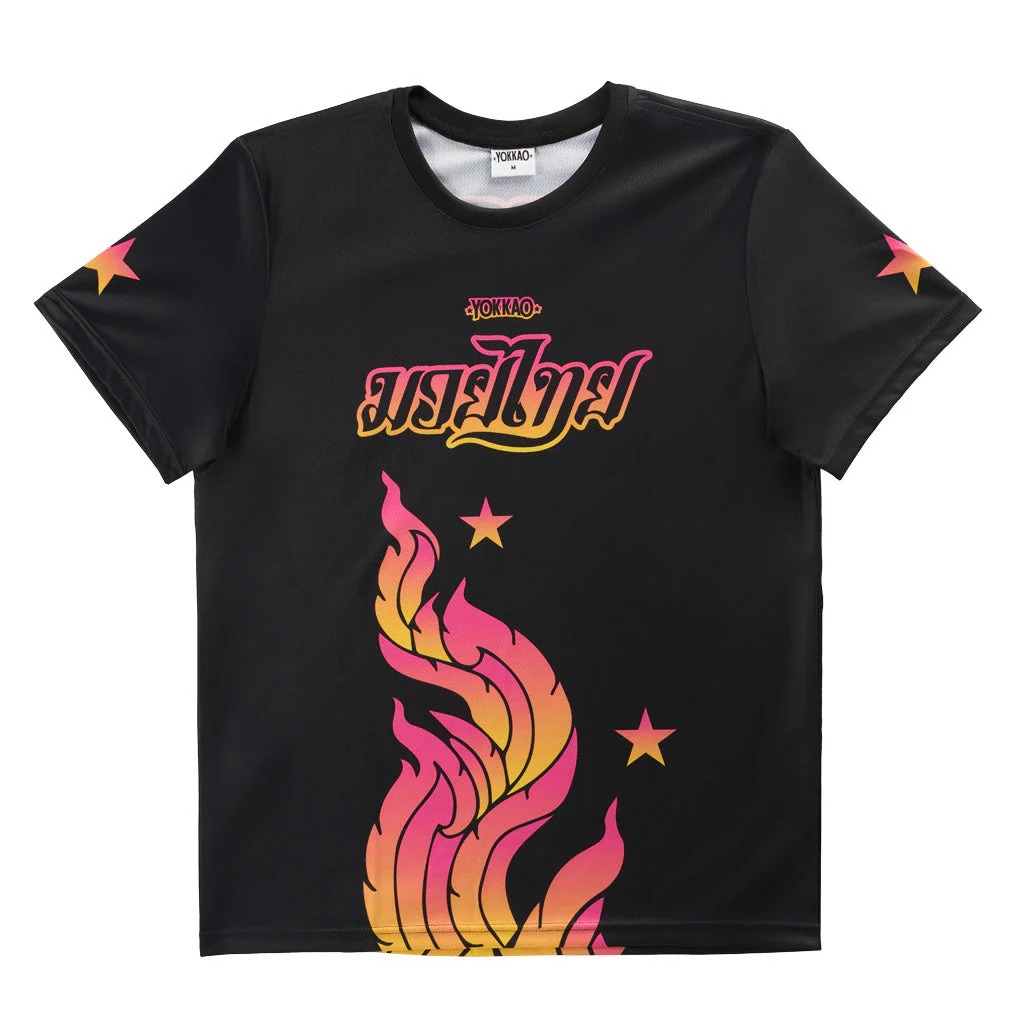 imgi_14_Workout-Tee-The-Flame-Black-Front Camisetas de entrenamiento The Flame - Imagen 1
