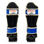 Espinilleras Yokkao azules y doradas - Imagen 2