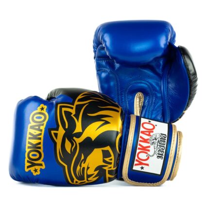 Guantes Yokkao azules y dorados