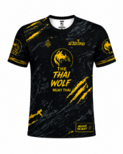 Camiseta Muay Thai The Thai Wolf | Dry Fit Transpirable | Negro y Dorado | Unleash The Beast - Imagen 2