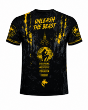 Camiseta Muay Thai The Thai Wolf | Dry Fit Transpirable | Negro y Dorado | Unleash The Beast - Imagen 3